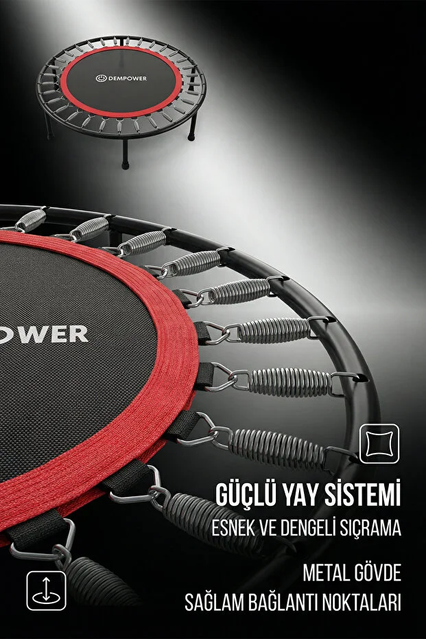 DEMPOWER 80 kg Taşıma Kapasiteli 102 cm Yaylı Trambolin